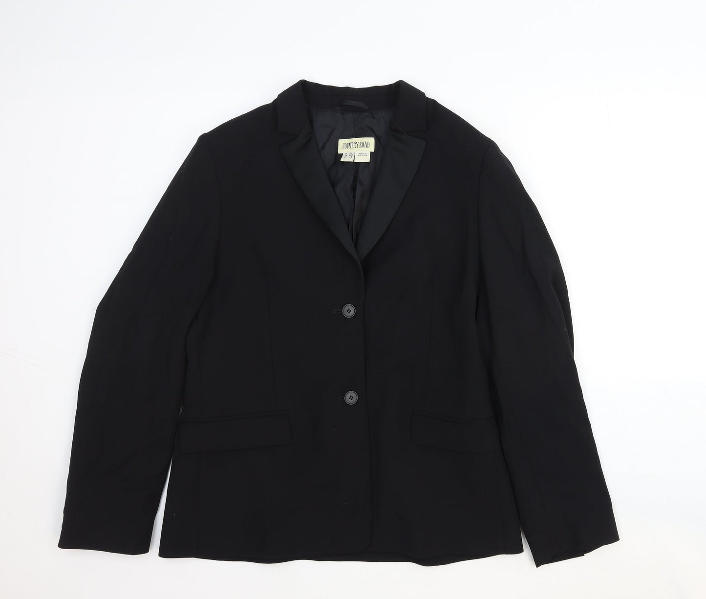 Country Road Womens Black Wool Jacket Suit Jacket Size 12
