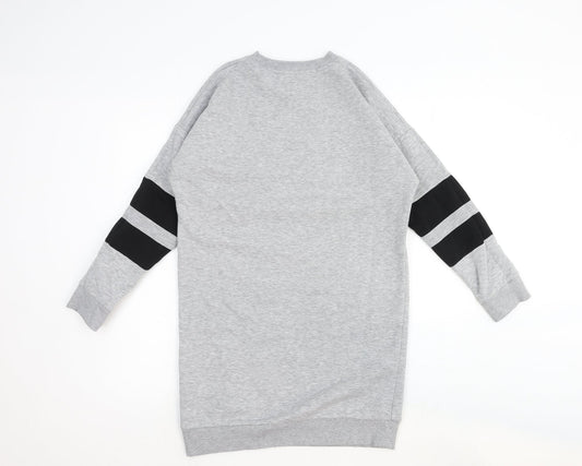 Topshop Womens Grey Cotton Pullover Sweatshirt Size 8 Pullover