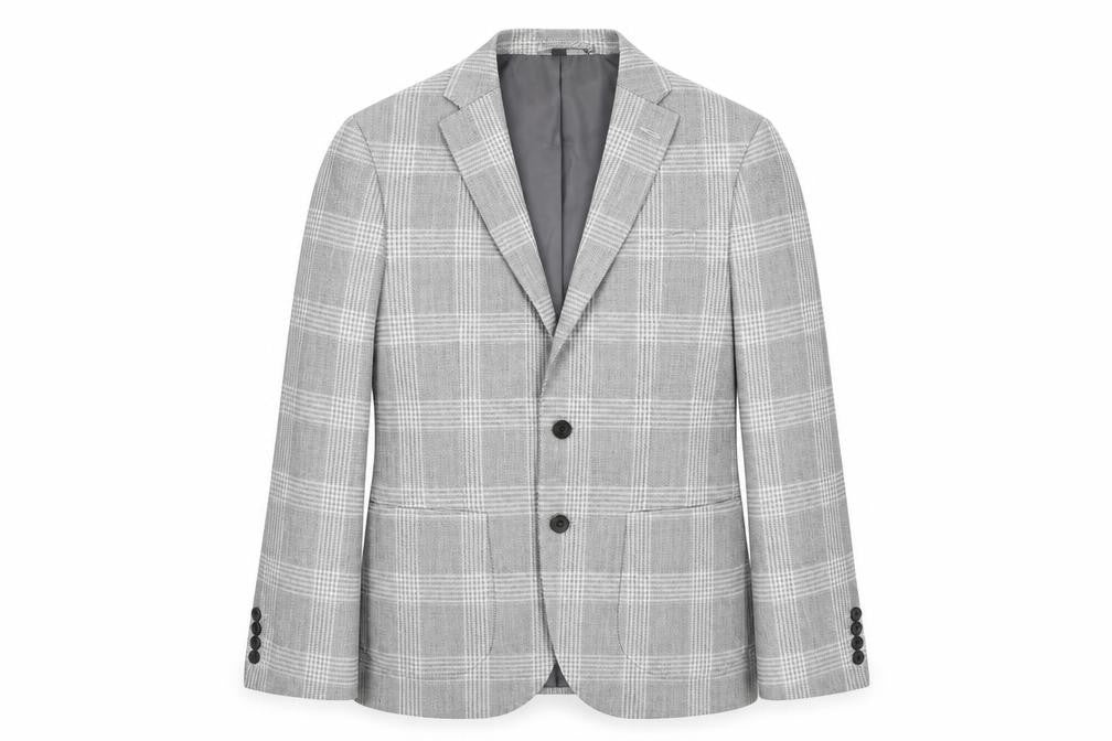 Marks and Spencer Womens Grey Plaid Wool Jacket Blazer Size M