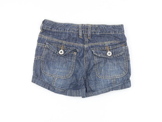NEXT Boys Blue Cotton Bermuda Shorts Size 8 Years Regular Zip