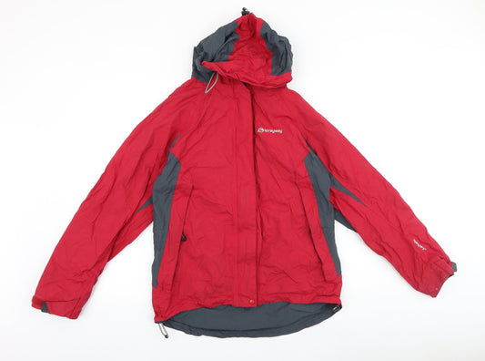 Sprayaway Womens Red Windbreaker Jacket Size 10 Zip