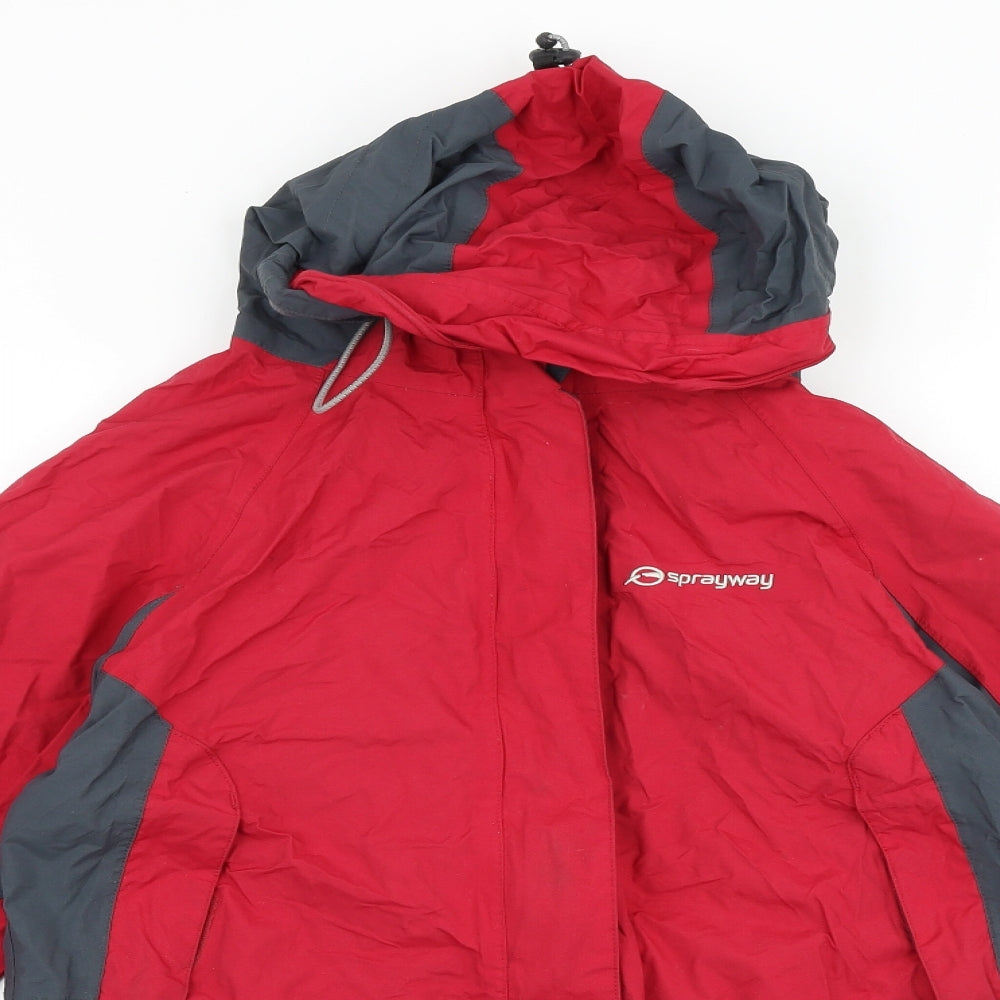 Sprayaway Womens Red Windbreaker Jacket Size 10 Zip