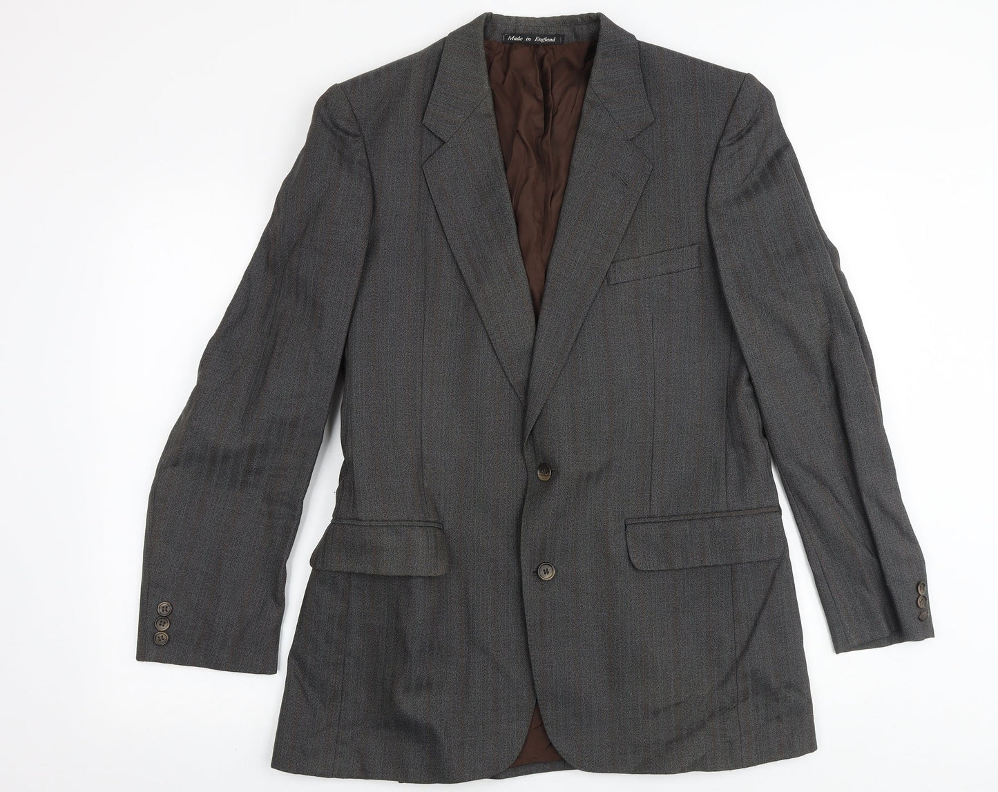 Chatsworth Mens Grey Polyester Jacket Suit Jacket Size 40 Regular