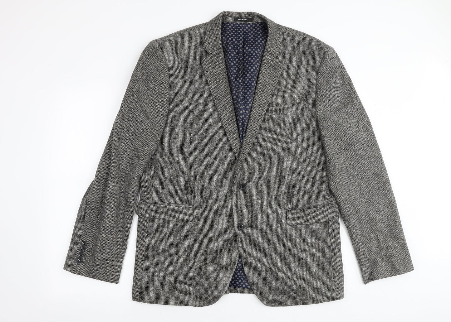 Cedar Wood State Mens Grey Wool Jacket Suit Jacket Size L Regular