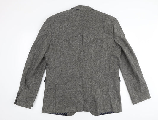 Cedar Wood State Mens Grey Wool Jacket Suit Jacket Size L Regular