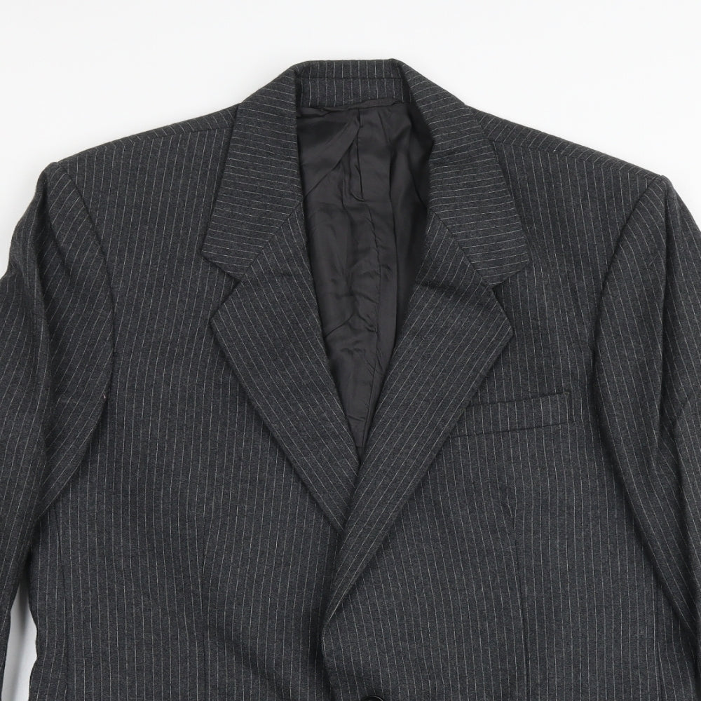 Anthony Loretto Mens Grey Striped Wool Jacket Suit Jacket Size 40 Regular
