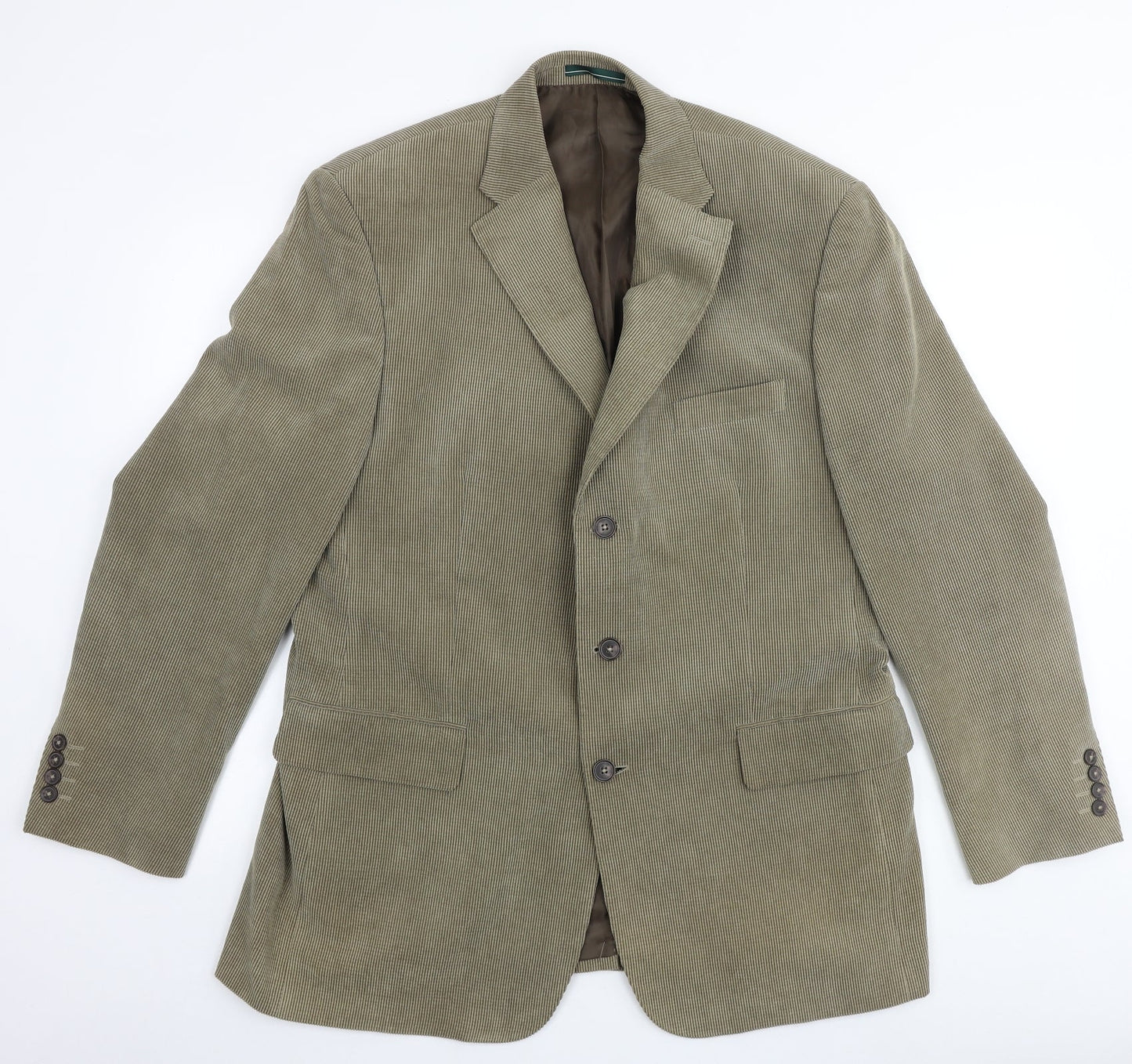 Greenwoods Mens Green Nylon Jacket Blazer Size 44 Regular
