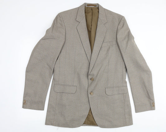 Hepsworth Mens Beige Striped Wool Jacket Suit Jacket Size 38 Regular