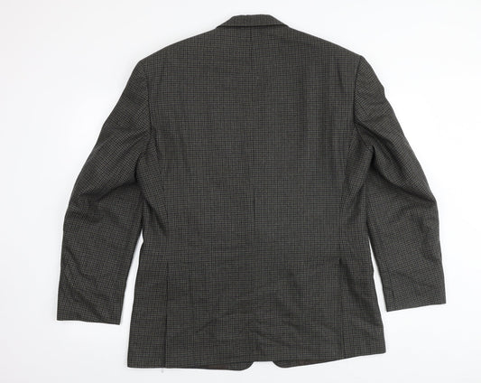 Kilmaine Mens Grey Geometric Wool Jacket Blazer Size 42 Regular