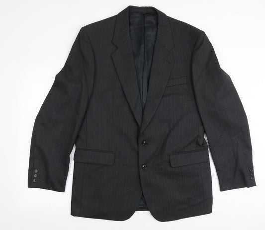 Hugo James Mens Grey Polyester Jacket Suit Jacket Size 42 Regular