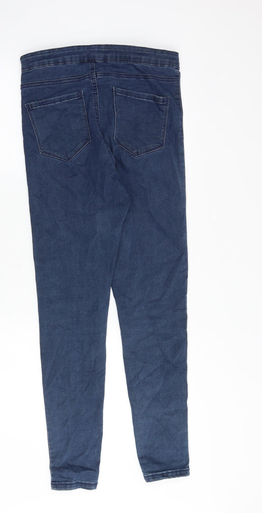 Denim & Co. Womens Blue Cotton Skinny Jeans Size 12 Slim Zip