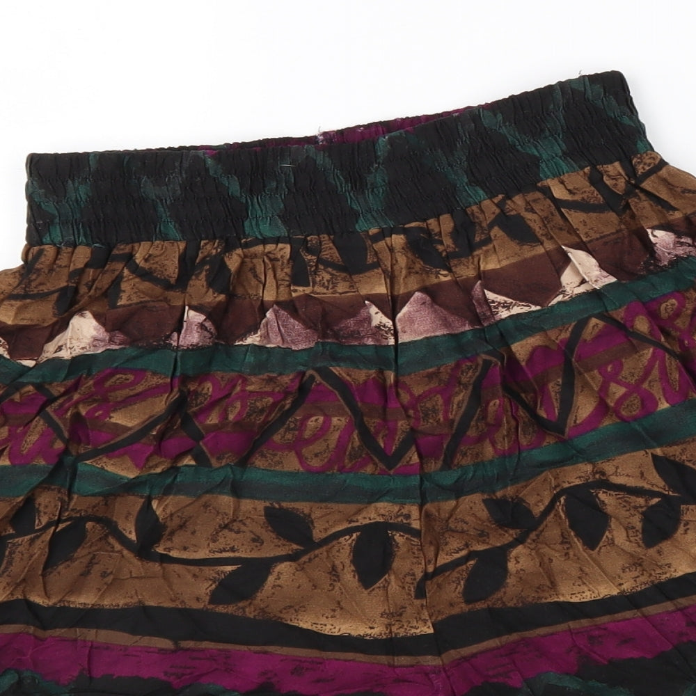 Cascais Womens Multicoloured Geometric Viscose Culotte Shorts Size S L3 in Regular Pull On