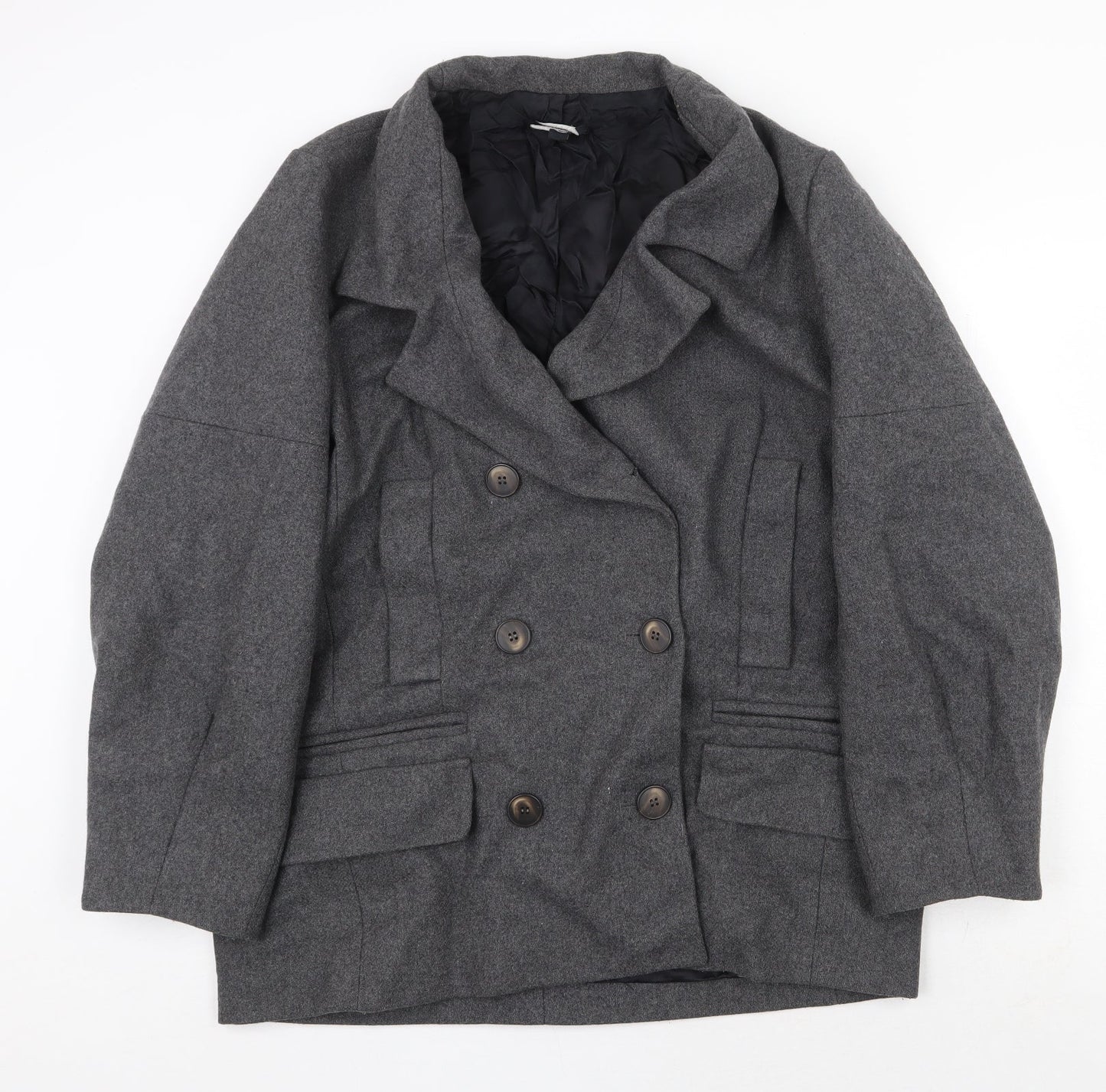 Topshop Womens Grey Jacket Size 14 Button