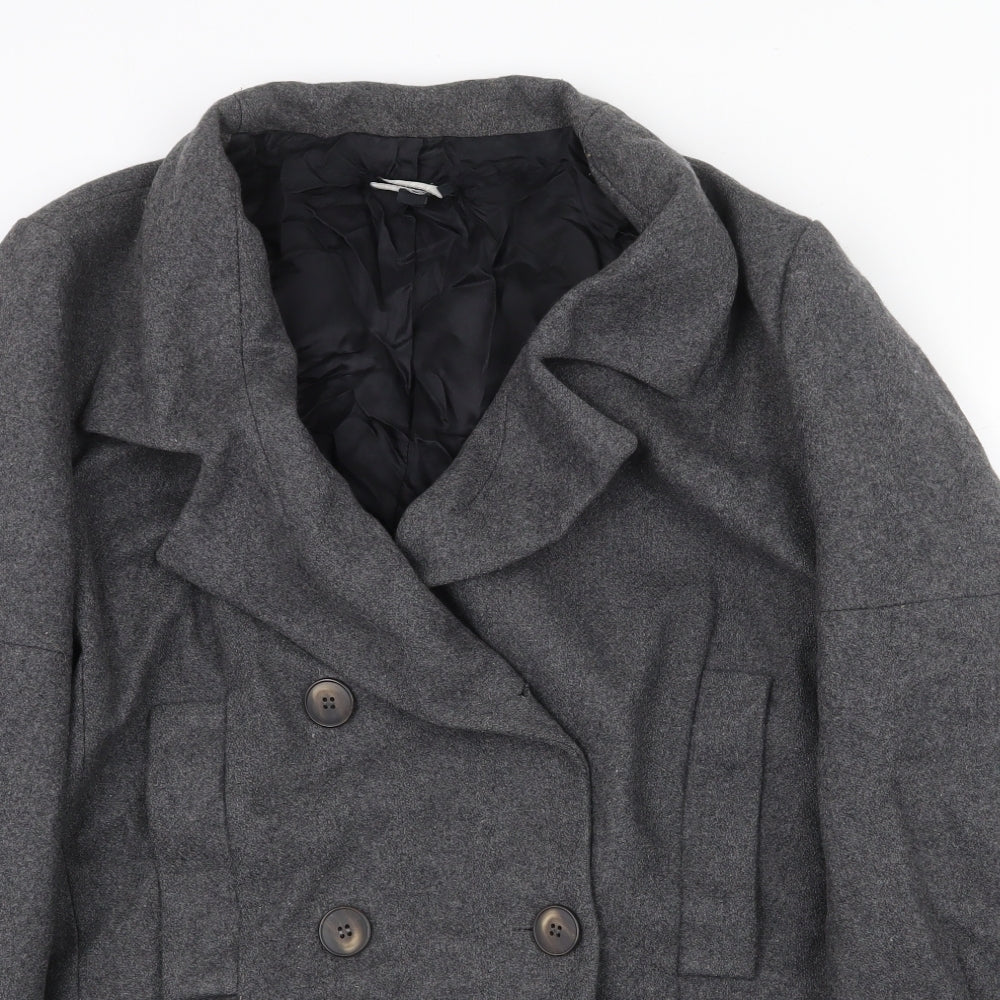 Topshop Womens Grey Jacket Size 14 Button