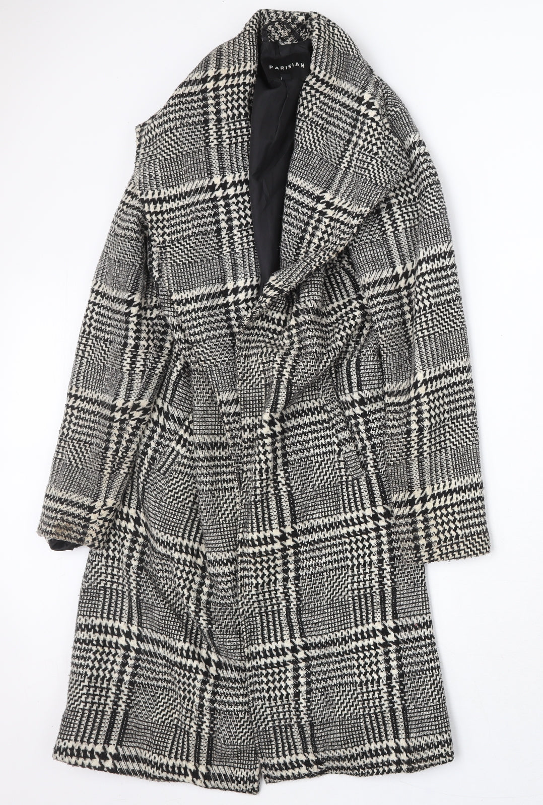 Parisian Womens Grey Plaid Overcoat Coat Size 6