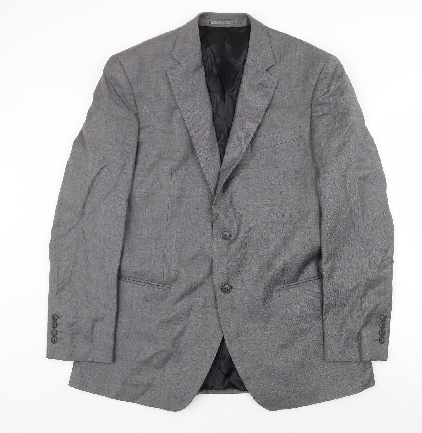 Lancifo Mens Grey Wool Jacket Suit Jacket Size 44 Regular