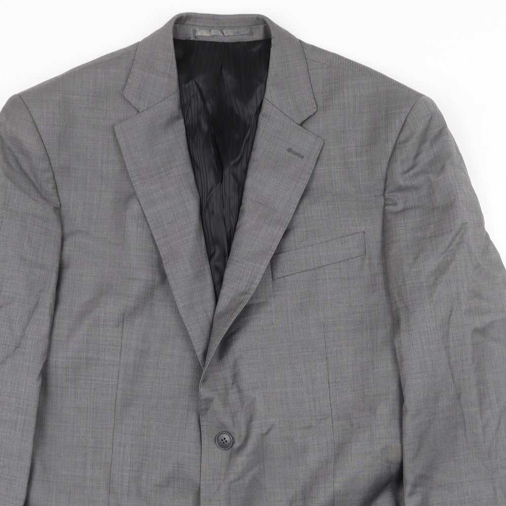Lancifo Mens Grey Wool Jacket Suit Jacket Size 44 Regular