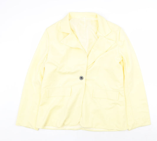 Preworn Womens Yellow Jacket Blazer Size M Button
