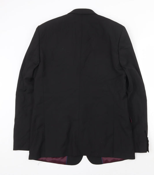 ASOS Mens Black Polyester Jacket Suit Jacket Size 42 Regular