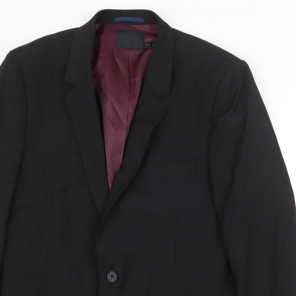 ASOS Mens Black Polyester Jacket Suit Jacket Size 42 Regular