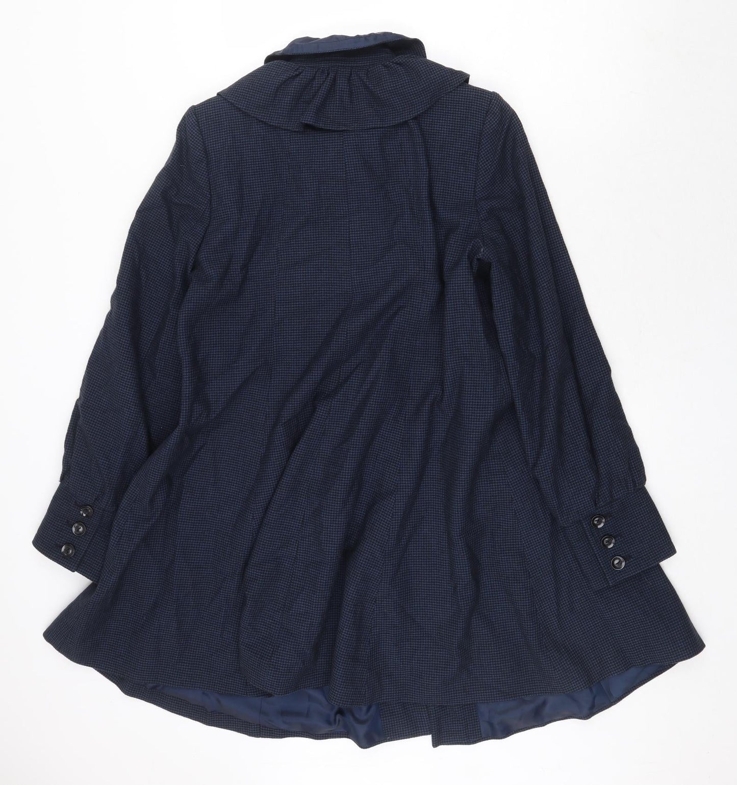 Topshop Womens Blue Overcoat Coat Size 12 Button