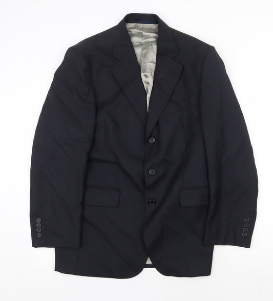 Preworn Mens Blue Wool Jacket Suit Jacket Size 38 Regular