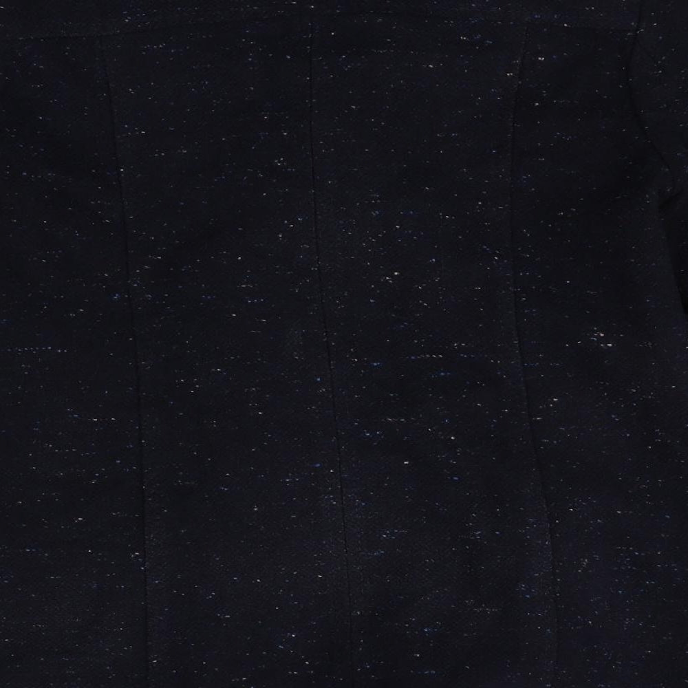 Marks and Spencer Womens Blue Geometric Pea Coat Coat Size 10 Button