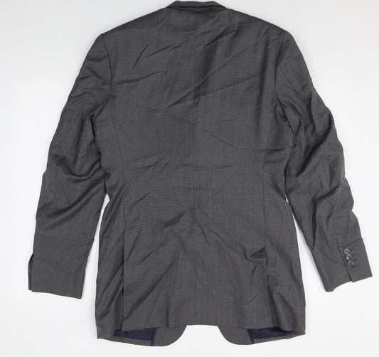 DAVID KOKE Mens Grey Polyester Jacket Suit Jacket Size 44 Regular