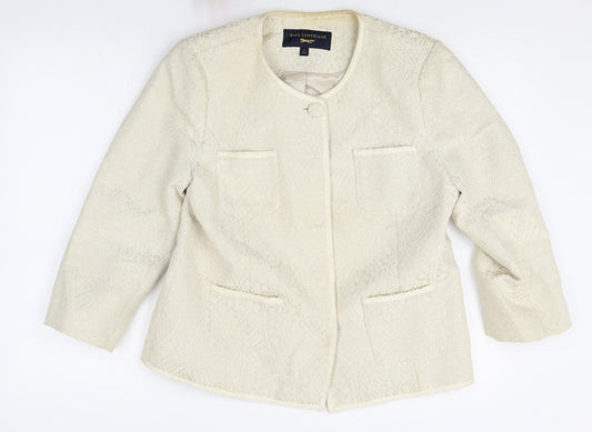 Paul Costelloe Womens White Cotton Jacket Blazer Size M