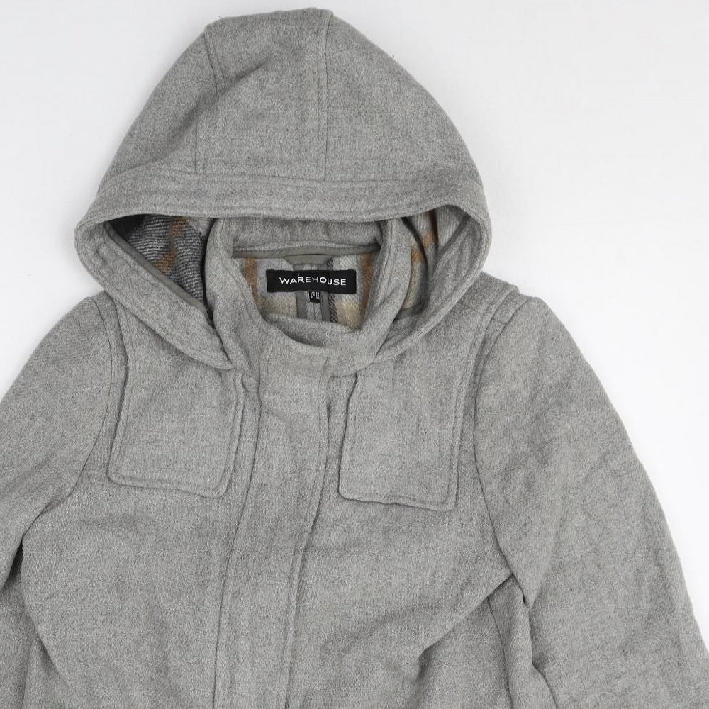 Warehouse Womens Grey Jacket Size 10 Zip