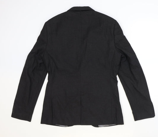 River Island Mens Grey Polyester Jacket Suit Jacket Size 40 Regular