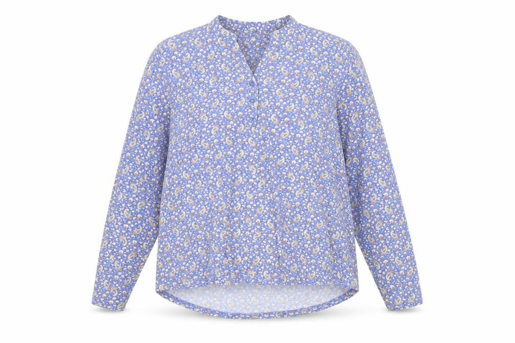 Womens UK Size XL Lakeland Blue Polyester Blouse