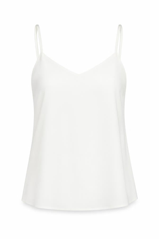 ASOS Womens Ivory Polyester Basic Tank Size 8 V-Neck