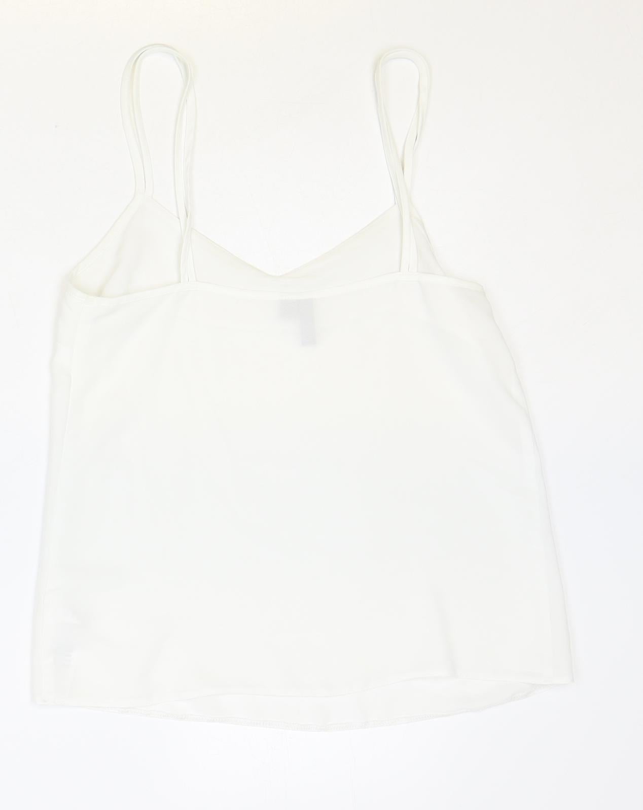 ASOS Womens Ivory Polyester Basic Tank Size 8 V-Neck