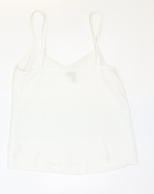 ASOS Womens Ivory Polyester Basic Tank Size 8 V-Neck