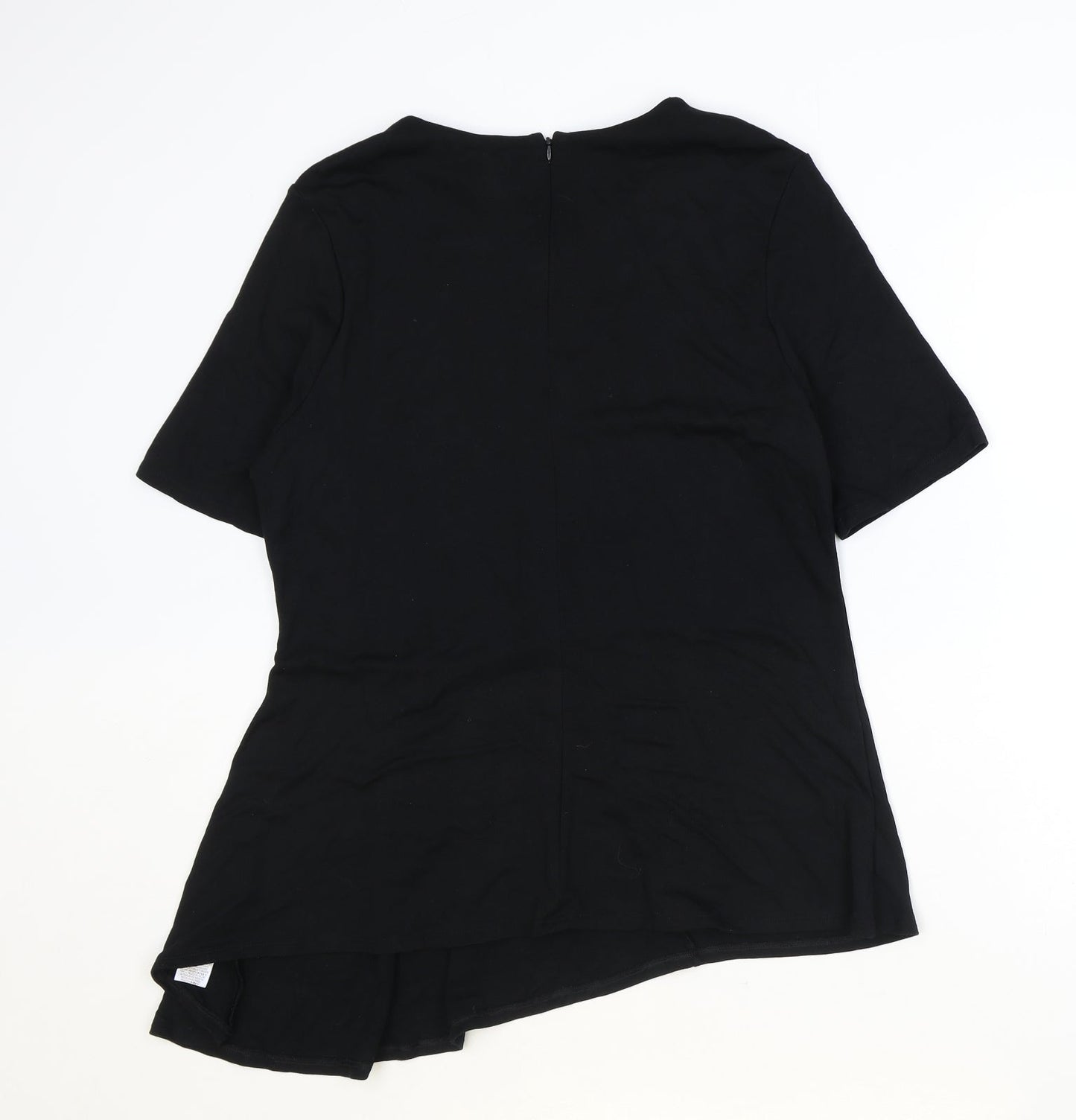 Marks and Spencer Womens Black Polyester Basic T-Shirt Size 14 Round Neck