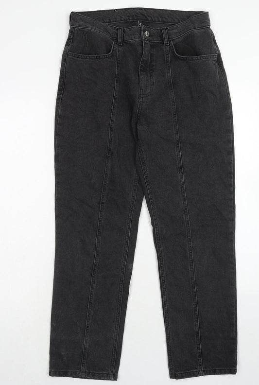 AsYou Womens Black Cotton Straight Jeans Size 30 in Regular Zip