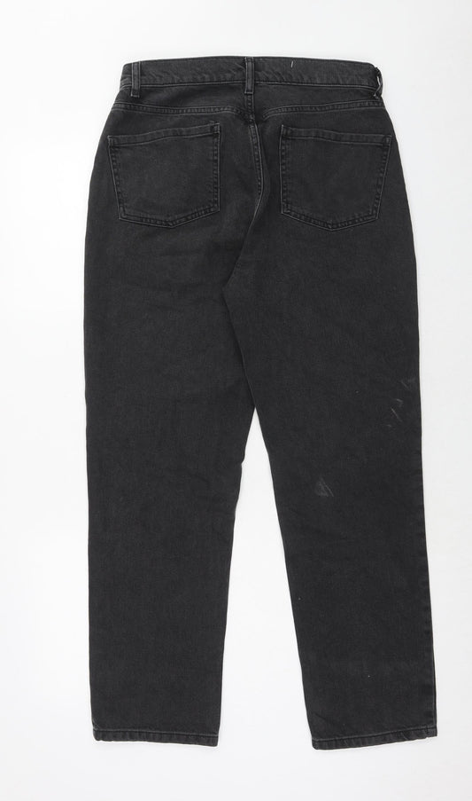AsYou Womens Black Cotton Straight Jeans Size 30 in Regular Zip