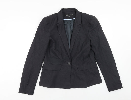 Warehouse Womens Grey Polyester Jacket Suit Jacket Size 14