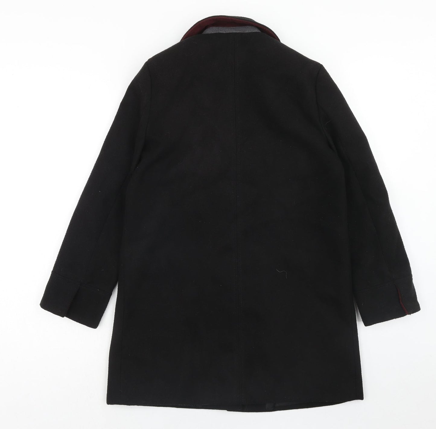 Topshop Womens Black Overcoat Coat Size 4 Zip