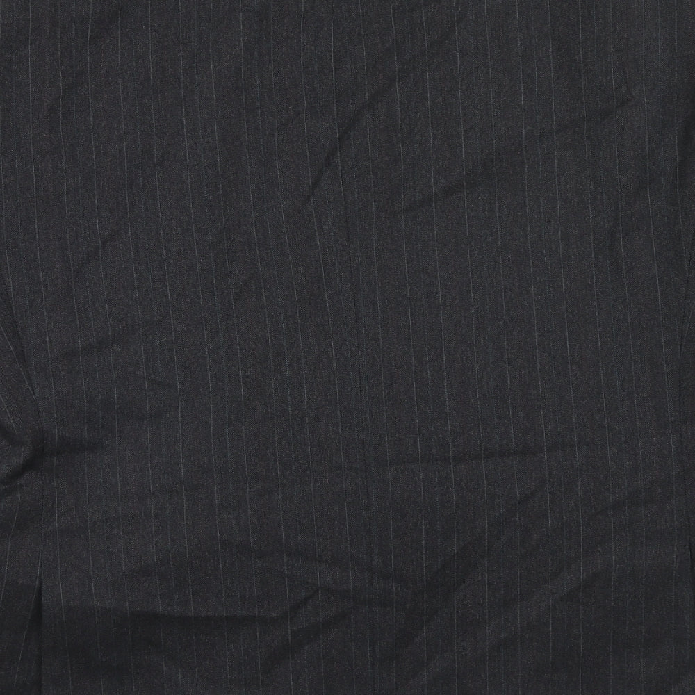 Harbarry of England Mens Grey Striped Wool Jacket Suit Jacket Size 46 Regular