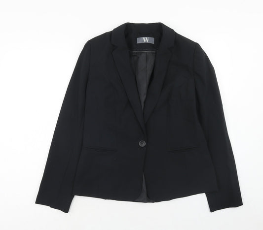 BHS Womens Black Polyester Jacket Suit Jacket Size 12