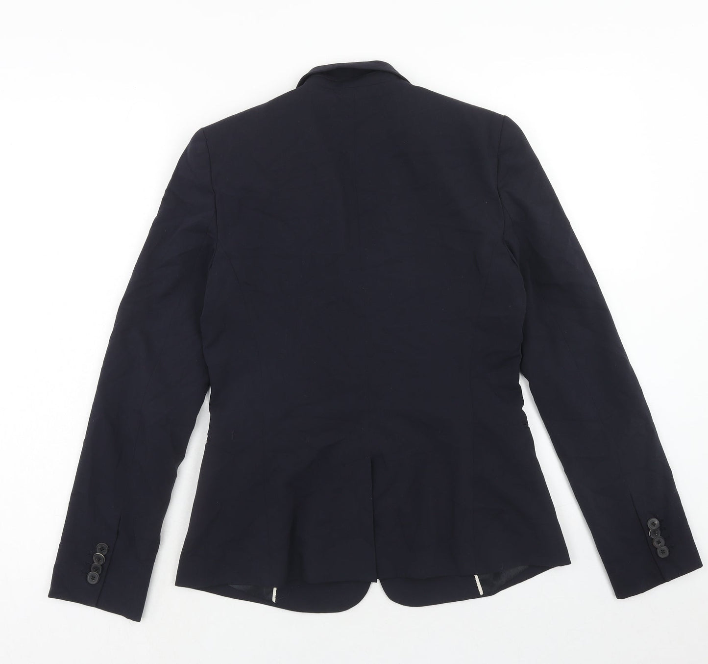 Mango Womens Blue Polyacrylate Fibre Jacket Suit Jacket Size S