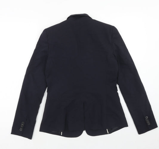 Mango Womens Blue Polyacrylate Fibre Jacket Suit Jacket Size S