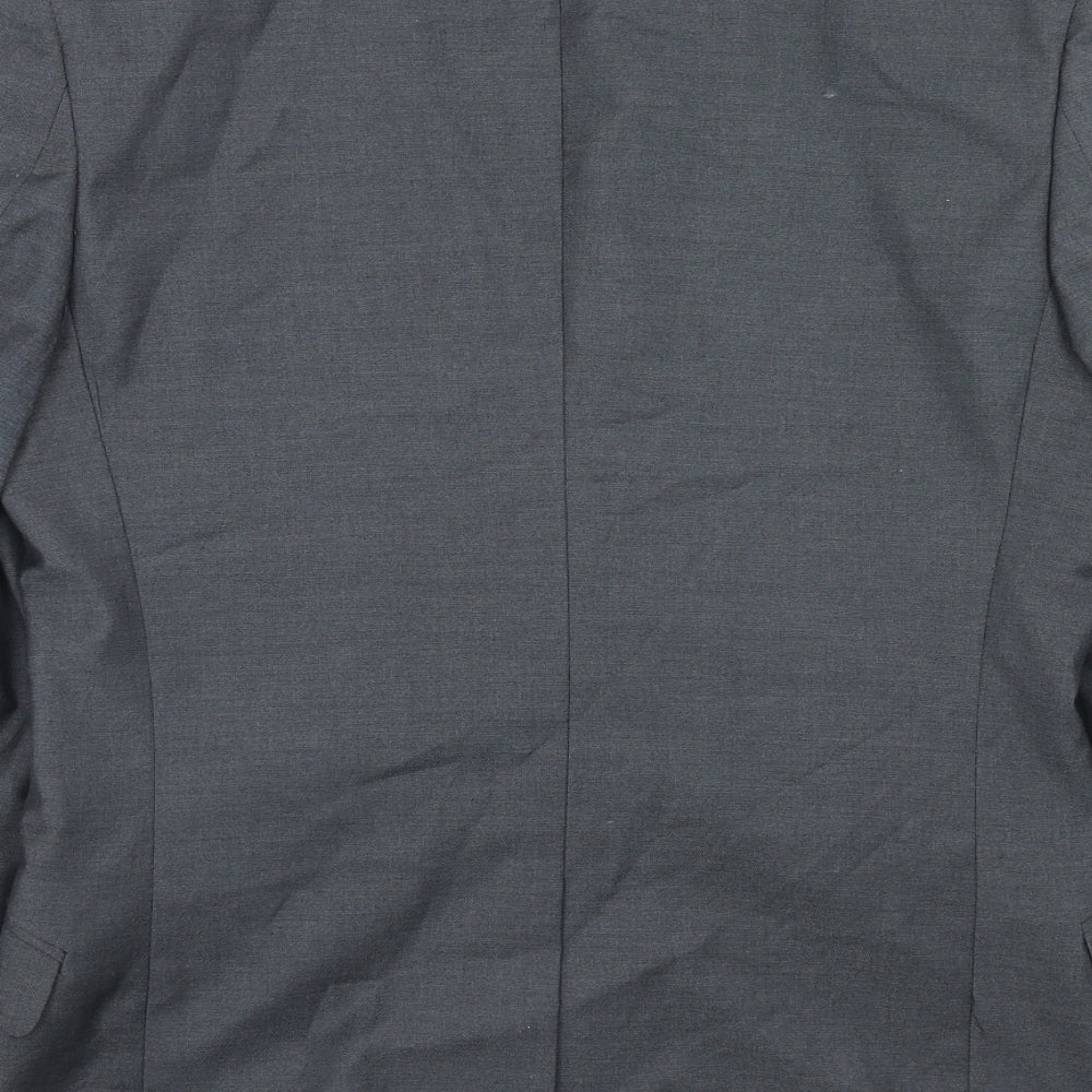 Cedar Wood State Mens Grey Polyester Jacket Suit Jacket Size 38 Regular