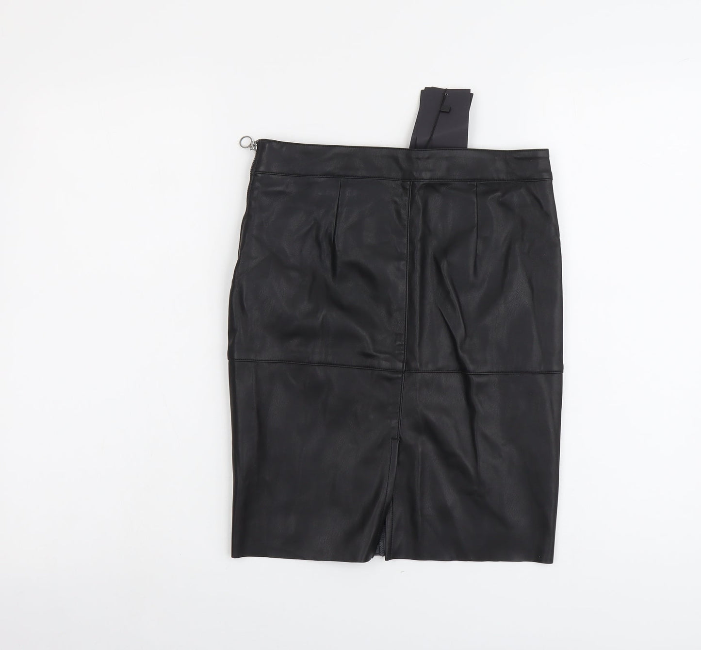 VERO MODA Womens Black Polyester Straight & Pencil Skirt Size S Zip