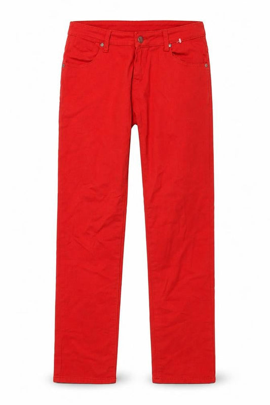 Criminal Damage Womens Red Cotton Straight Jeans Size 30 in L30 in Regular Button