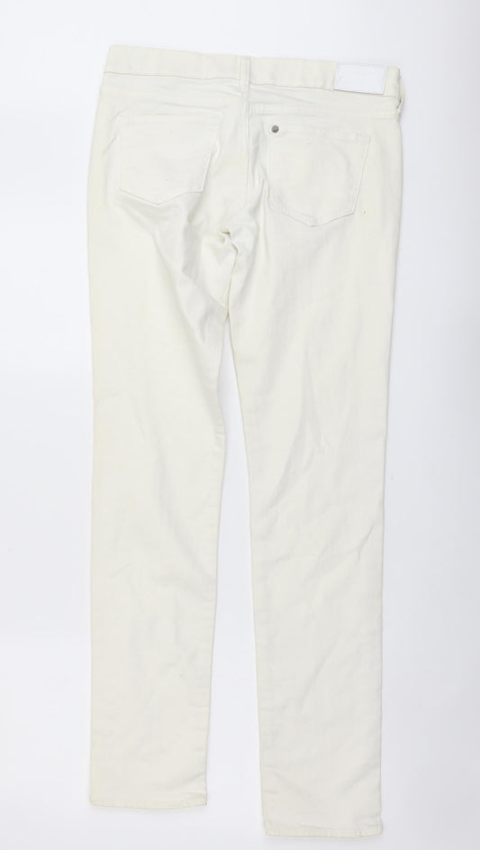 SQIN Womens Ivory Cotton Skinny Jeans Size 32 in L33 in Regular Button