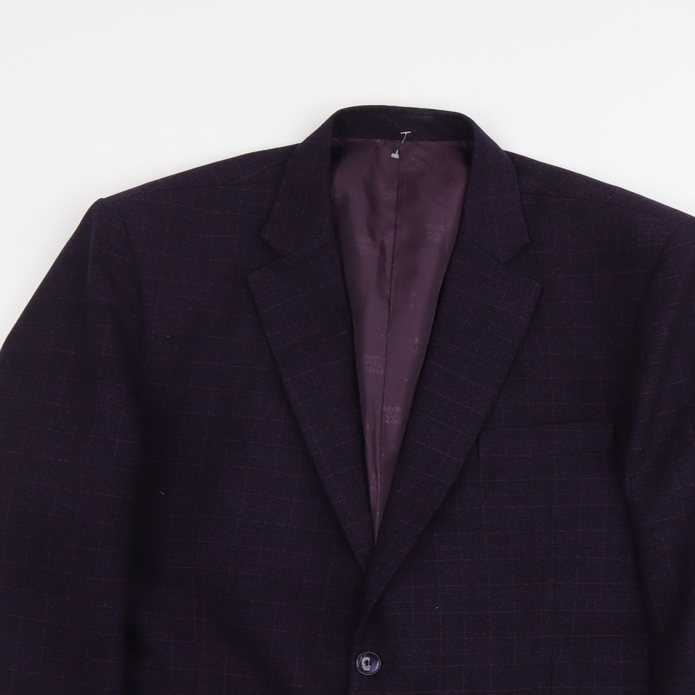 Lubini Mens Purple Polyester Jacket Suit Jacket Size L Regular