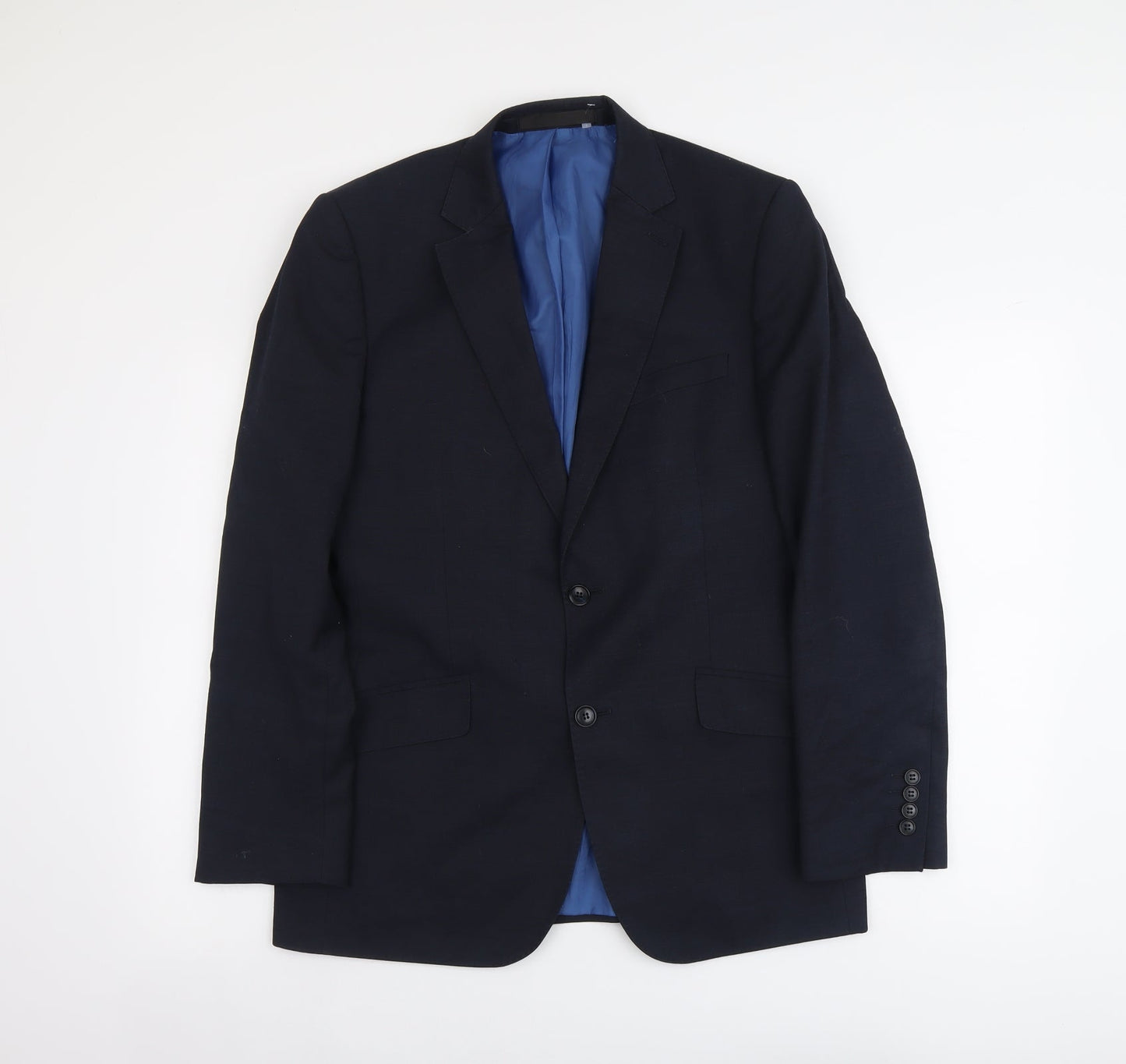Marks and Spencer Mens Blue Wool Jacket Suit Jacket Size M Regular